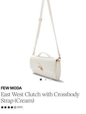 FEW MODA Cream Woven East-West Crossbody Clutch
